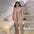 Elegant Pearl Patchwork 3 Pieces Set for Women Long Sleeves Coat vest