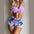 Bikini Women High Waist Swimsuit Tie Front Shorts Swimwear