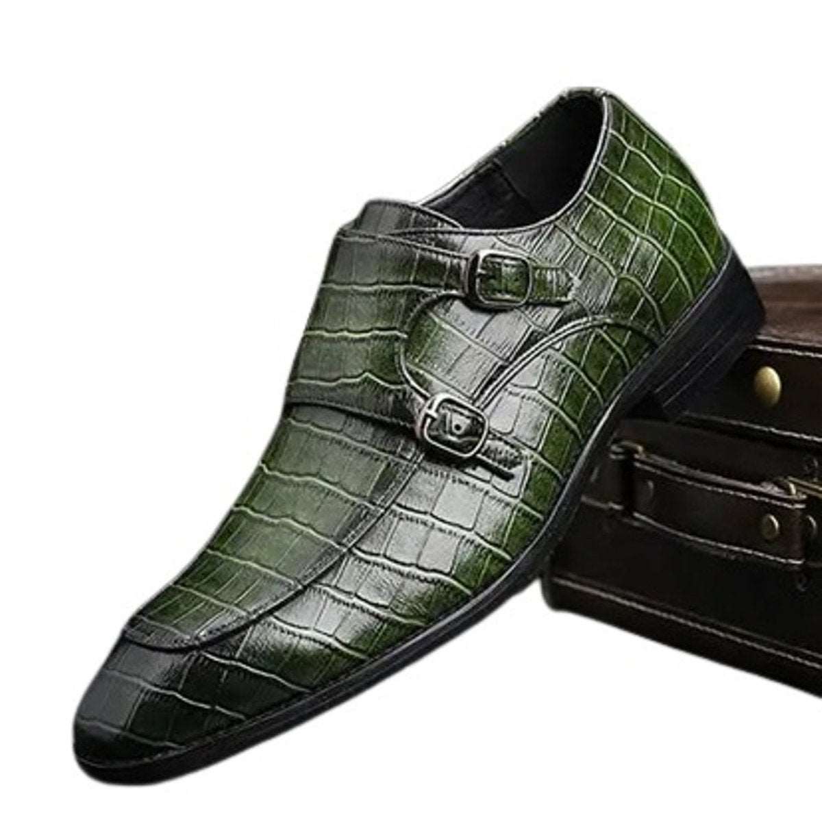 Men's Buckle Crocodile Grain Casual Wedding Party Shoes