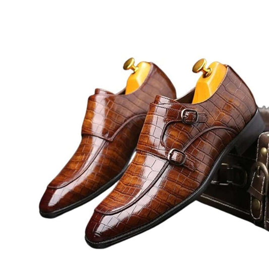 Men's Buckle Crocodile Grain Casual Wedding Party Shoes