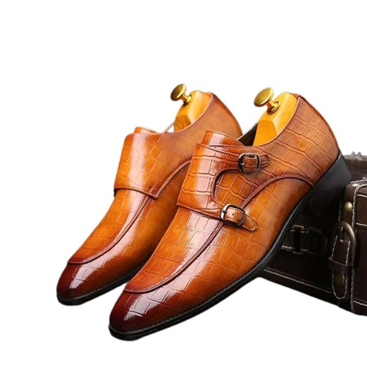 Men's Buckle Crocodile Grain Casual Wedding Party Shoes