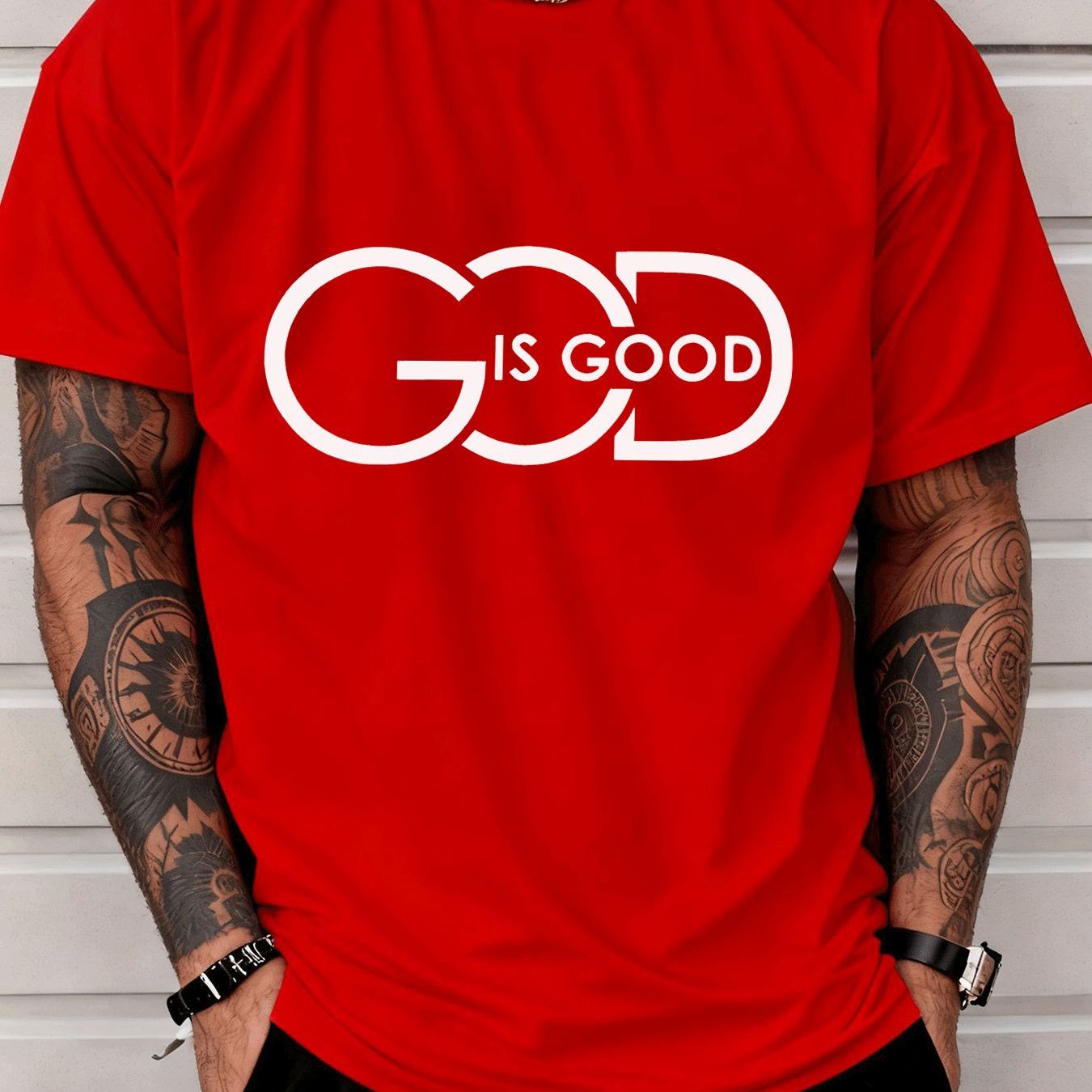 Men's Casual Graphic Tee Featuring a Crew Neck, Perfect for Street Style Fashion