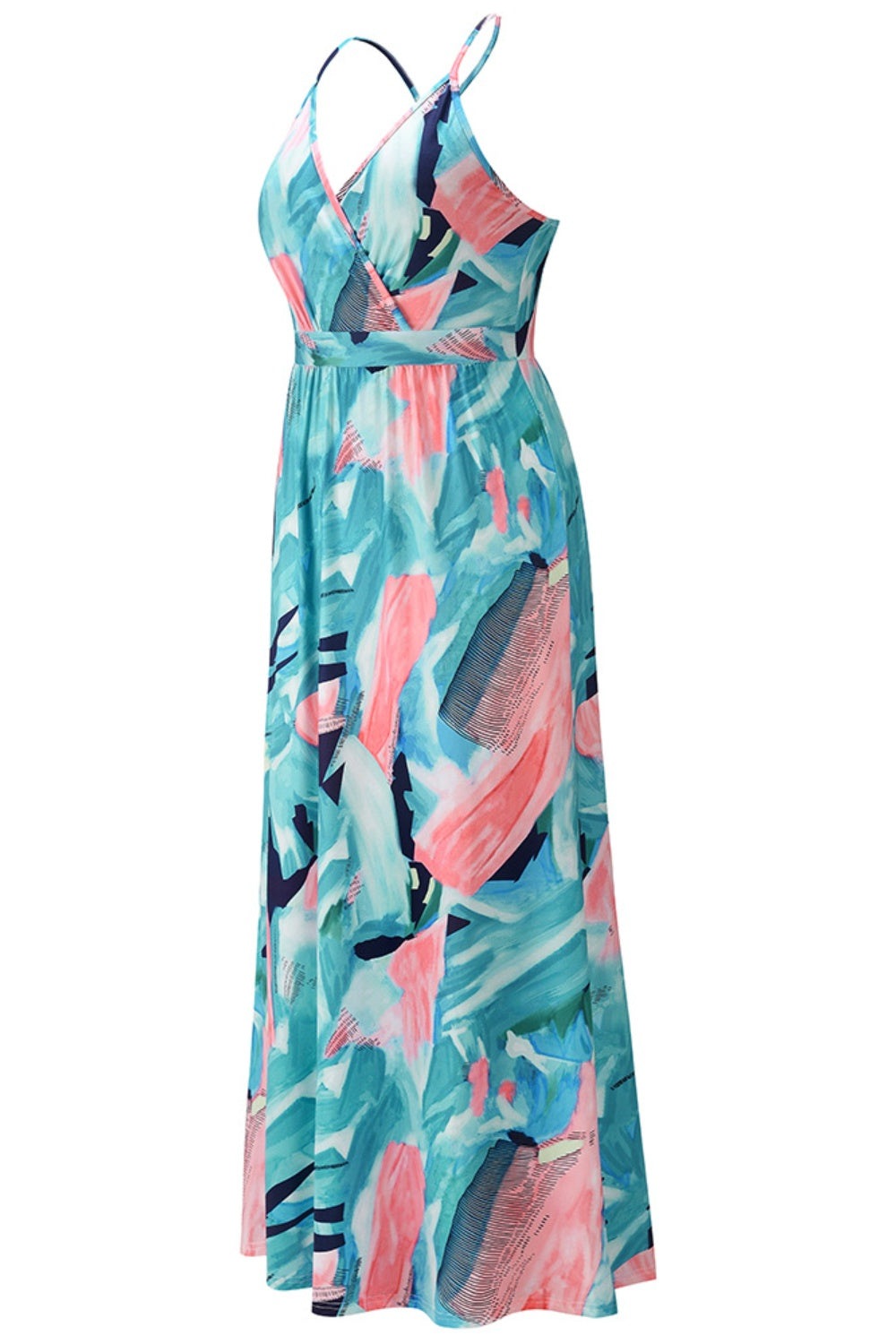 Crisscross Printed Surplice Cami Dress Women's Formal Sleeveless Dress
