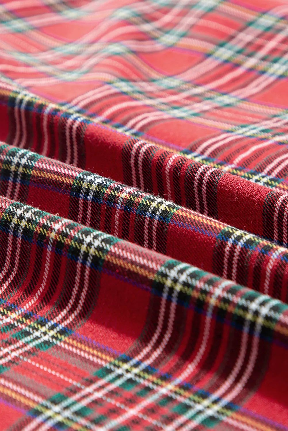 Ladies Pajamas Plus Size Plaid Collared Neck Top and Pants Lounge Set