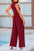 Ladies Elegant Mock Neck Sleeveless Wide Leg Jumpsuit