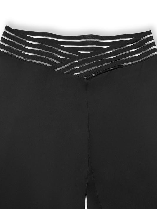 Plus Size V-Waistband Bootcut Pants High-Waisted Crossover Flare