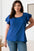 Women Plus Size Short Fluttery Sleeve Round Neck Top