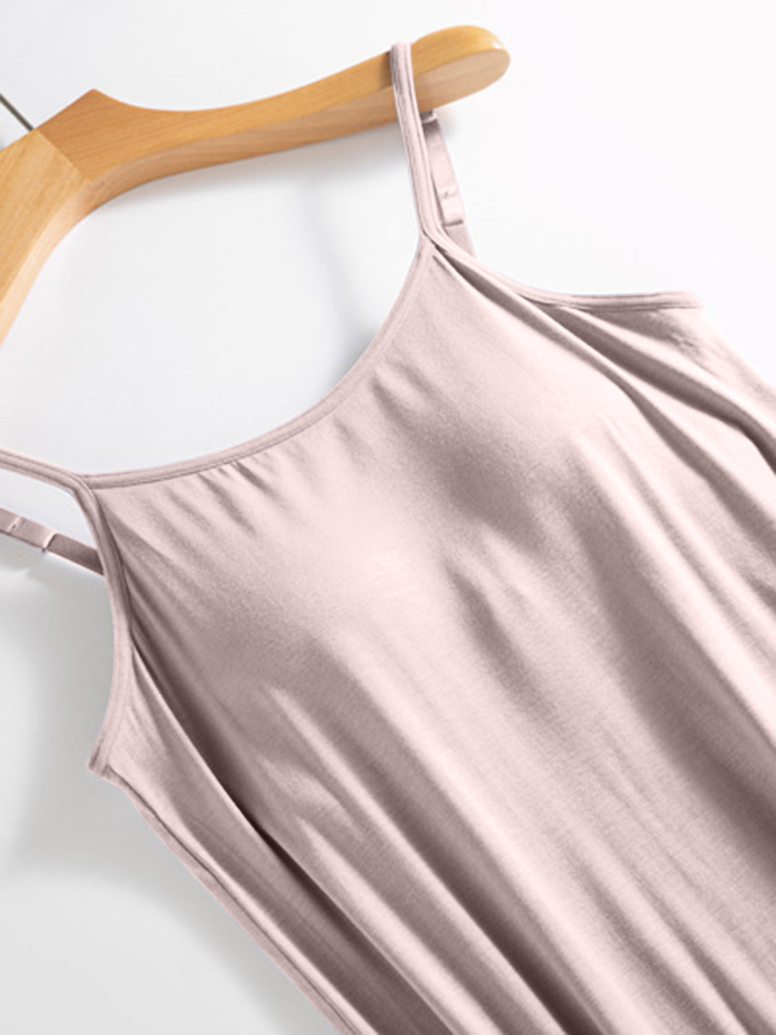 Scoop Neck Midi Cami Dress with Elegant Built-in Bra