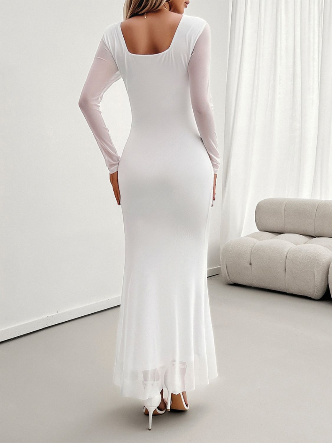 Ruffled Surplice Long Sleeve Maxi Dress for Women