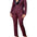 Maroon patterned suit on a brown background
