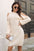 Fashion Lady Ribbed Cold Shoulder Long Sleeve Sweater Dress