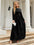 Cocktail Clothes Denim Tie Front Round Neck Long Sleeve Maxi Dress