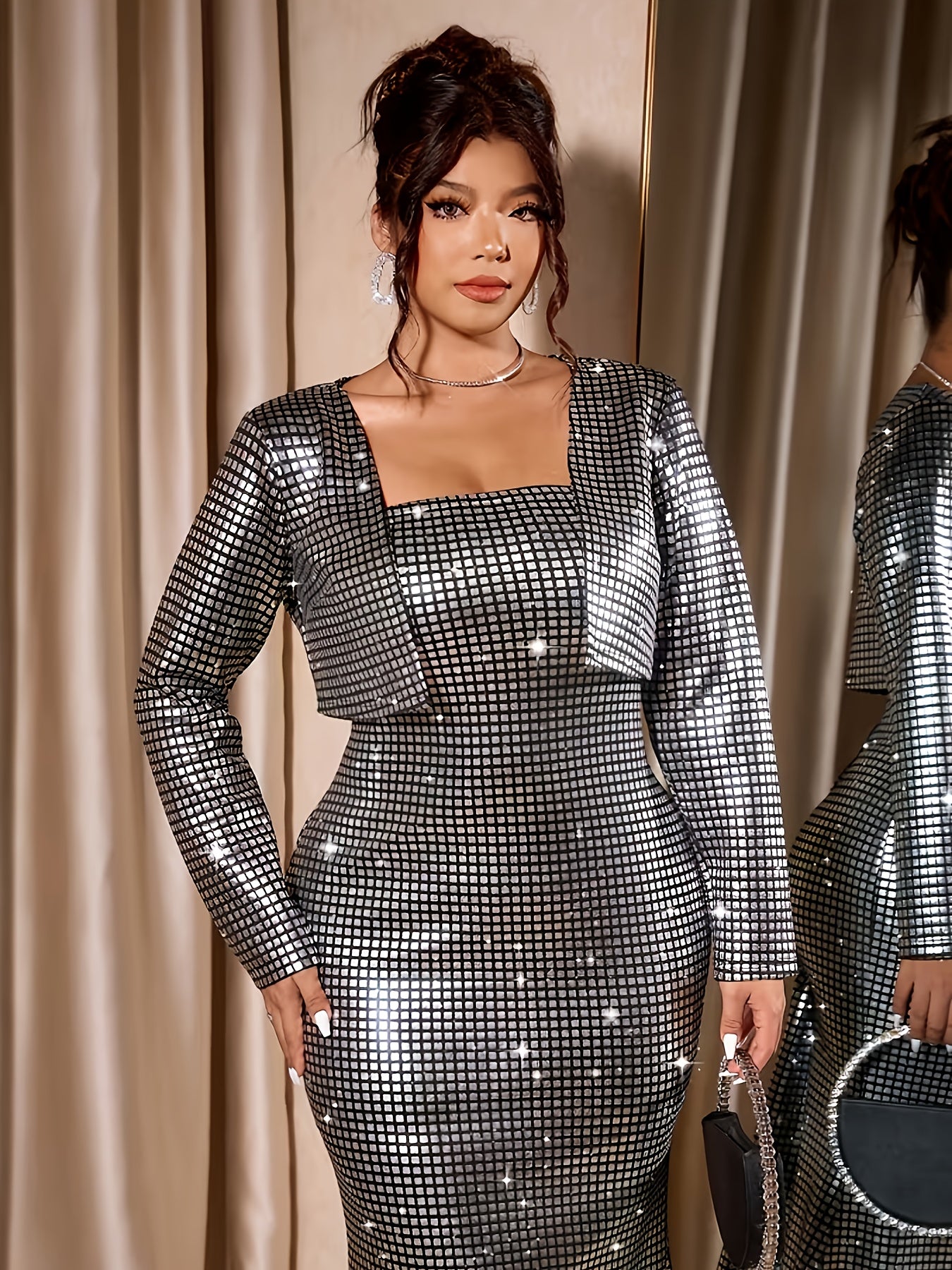 Stylish Off-The-Shoulder Mermaid Dress Designed for Plus-Size Women