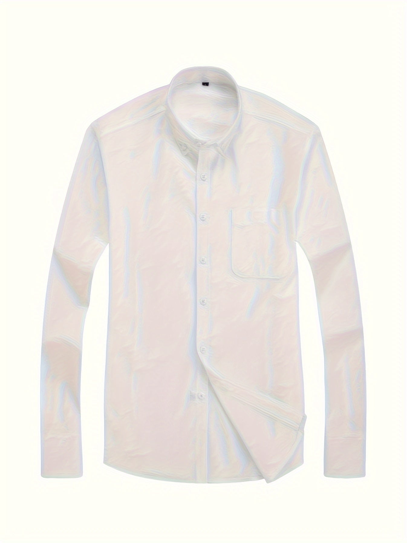 Men's Casual Corduroy Long Sleeve Button Down Lapel Dress Shirt
