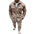 Beige jacket and pants set on a white background