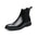 Black leather Chelsea boot on a white background
