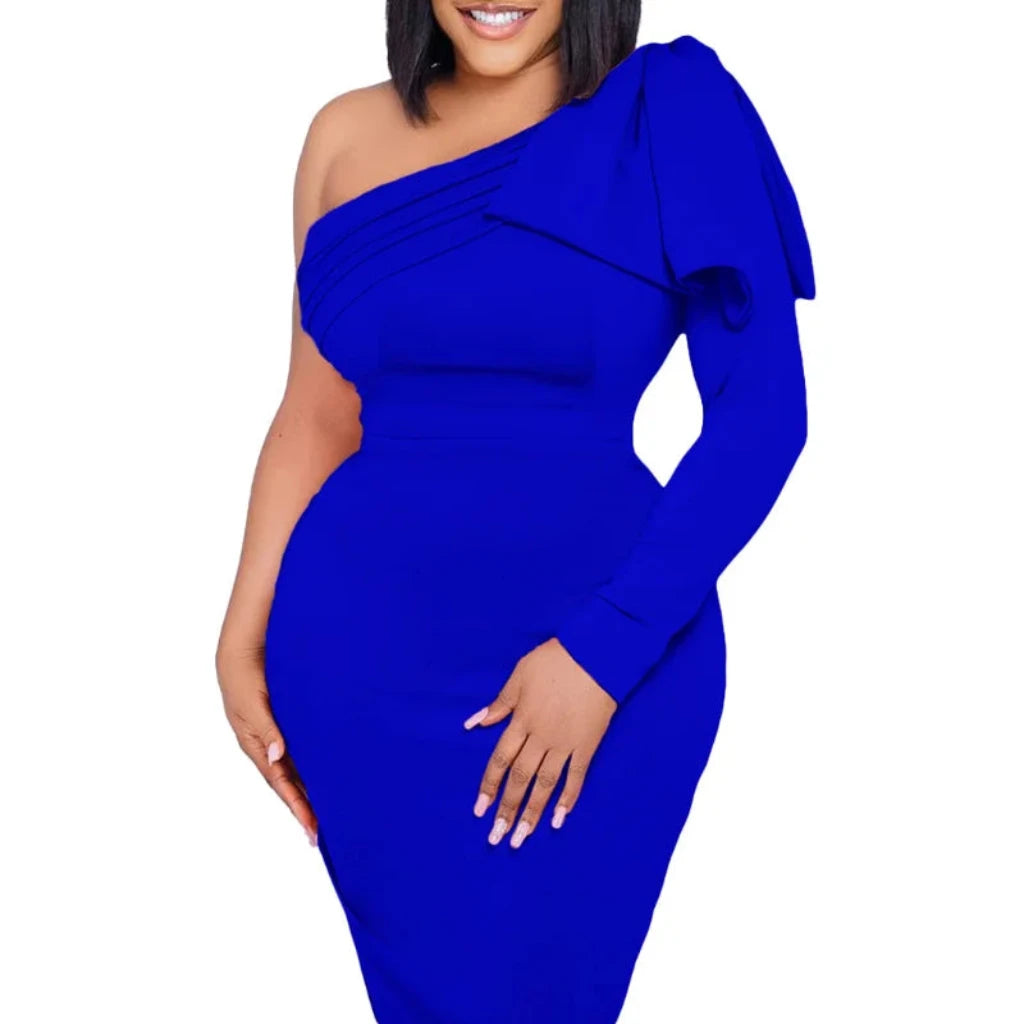 Bow Outfits Bodycon Midi Dress for Women Daily Elegant Sexy Party