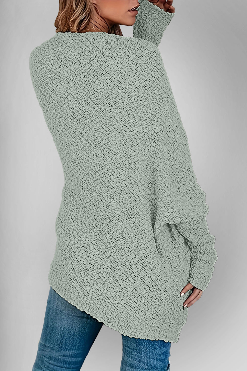 Chic Cozy Casual Style Pocketed Open Front Long Sleeve Cardigan