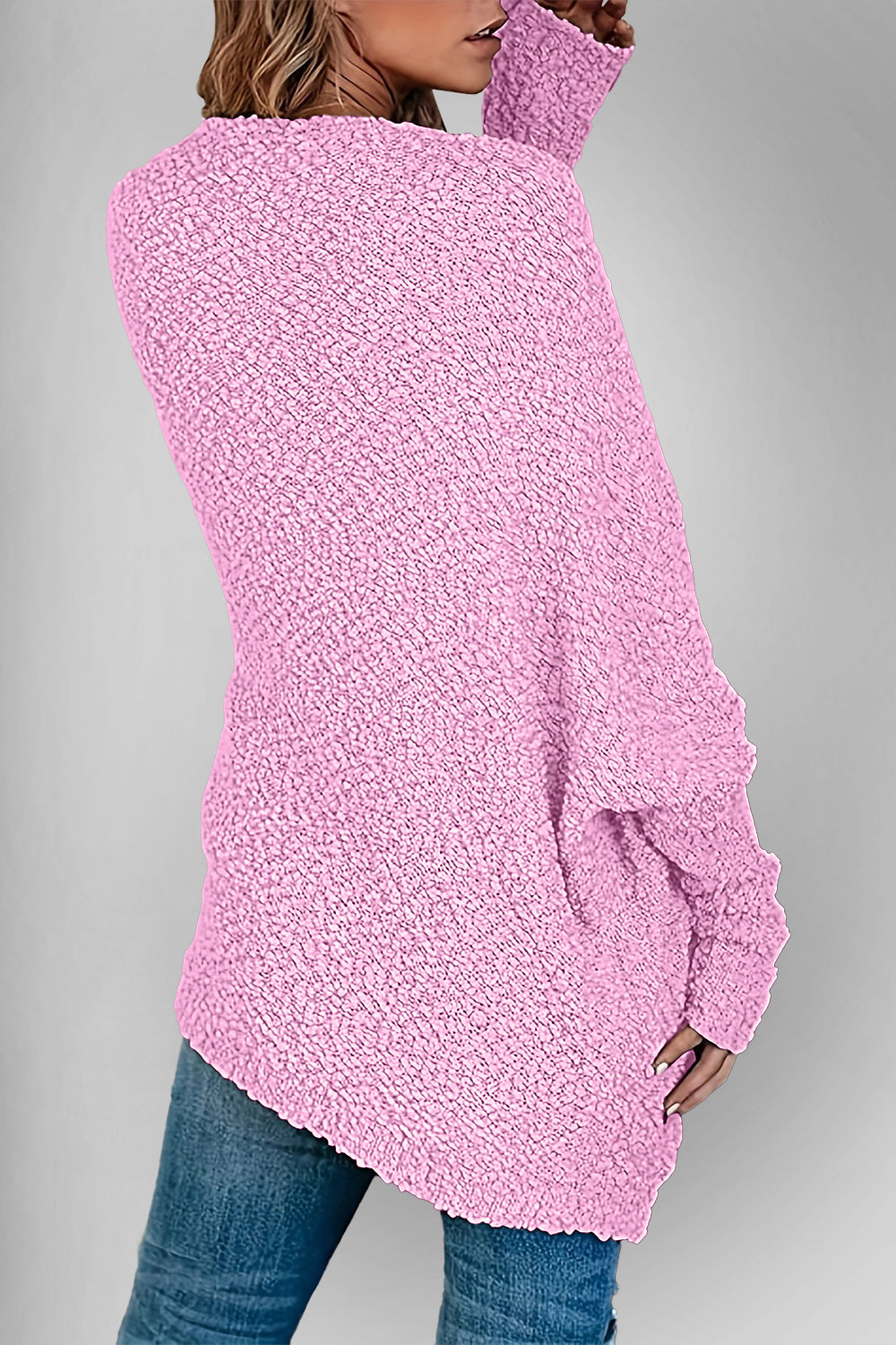 Chic Cozy Casual Style Pocketed Open Front Long Sleeve Cardigan