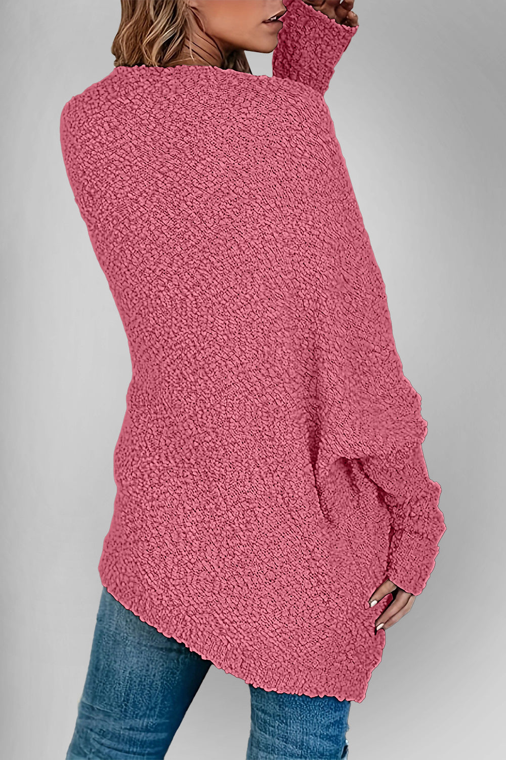 Chic Cozy Casual Style Pocketed Open Front Long Sleeve Cardigan