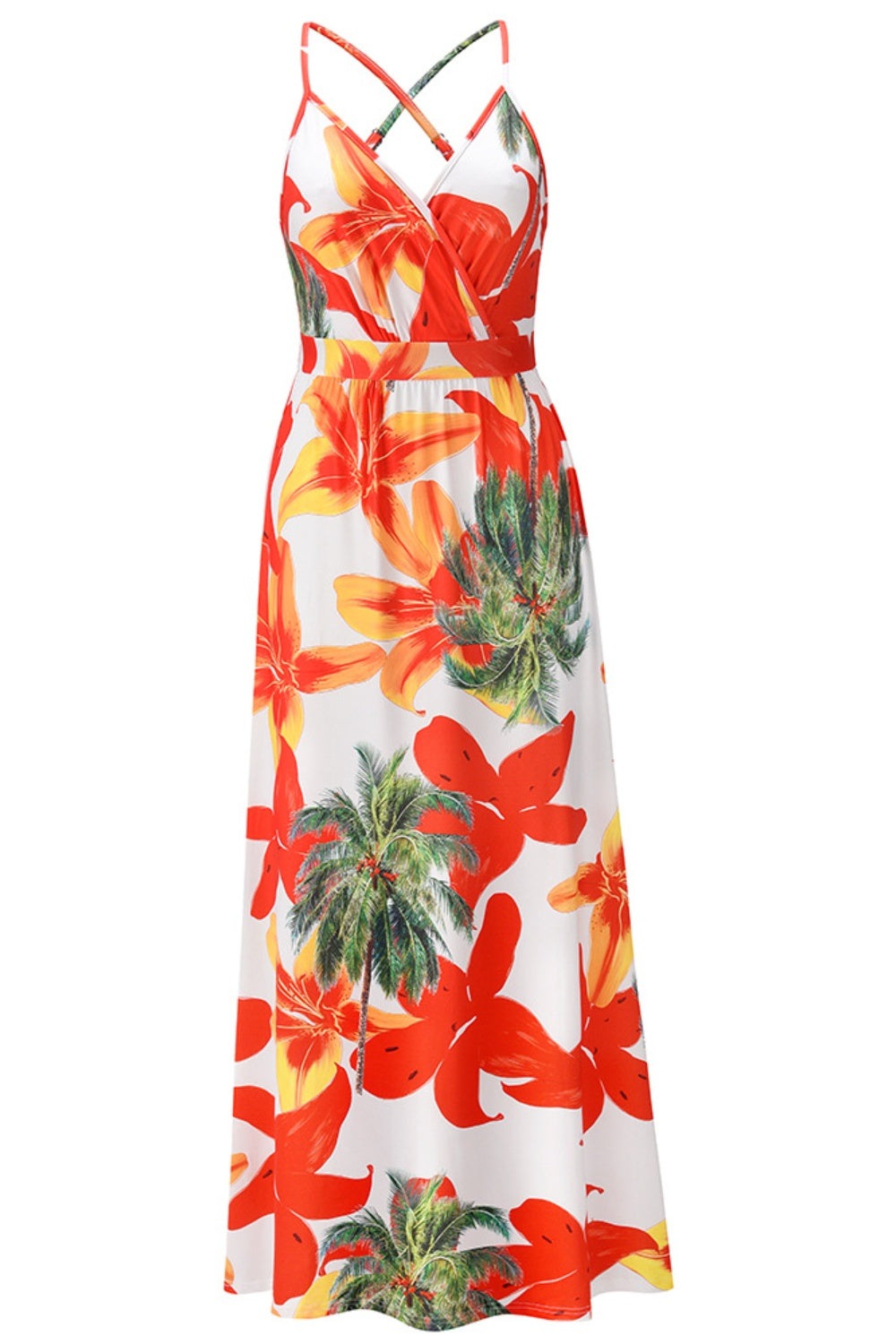 Crisscross Printed Surplice Cami Dress Women's Formal Sleeveless Dress
