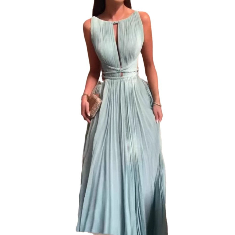 Light blue evening gown on a white background