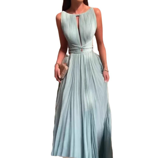 Light blue evening gown on a white background