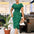 Elegant Office Woman V Neck Short Sleeve Ruffles Dress Midi Clothing