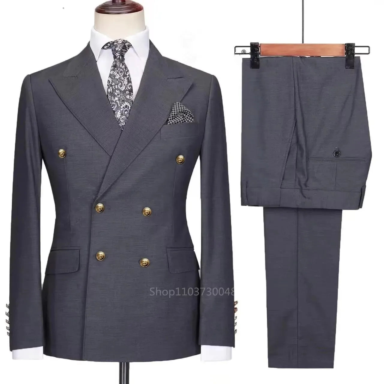 Elegant Two Piece Men's Suits, Double Breasted Blazer Outfits, Tuxedos