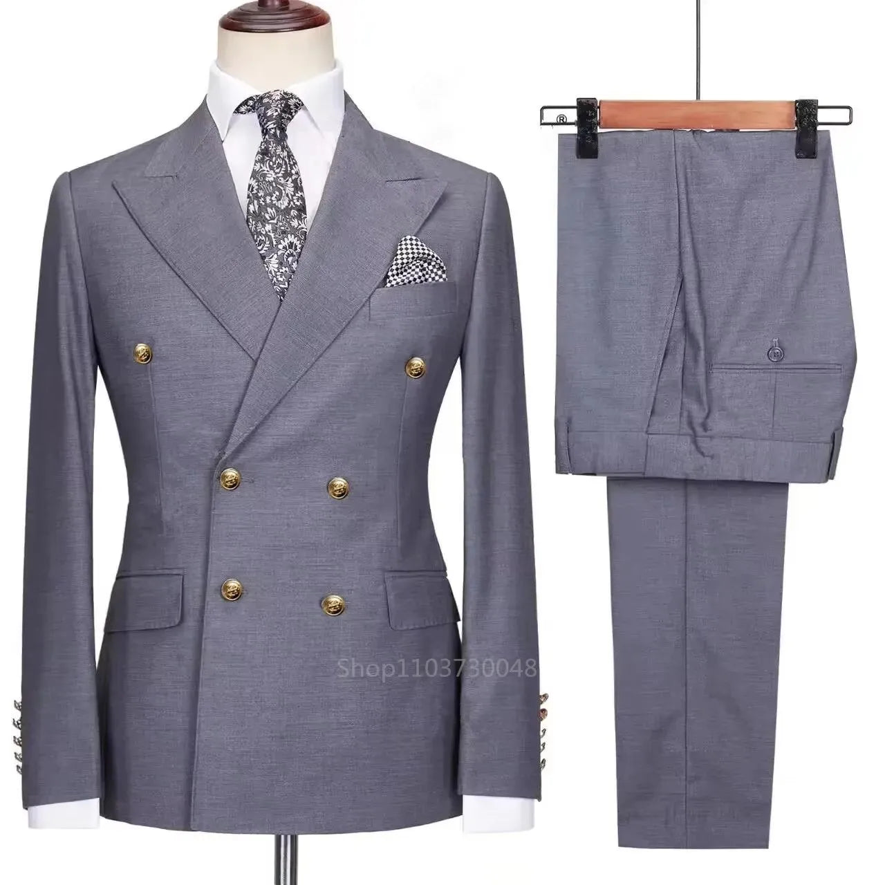 Elegant Two Piece Men's Suits, Double Breasted Blazer Outfits, Tuxedos