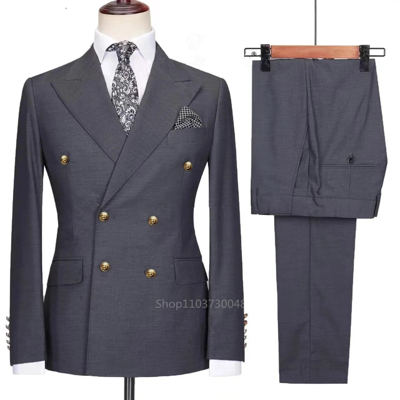 Elegant Two Piece Men's Suits, Double Breasted Blazer Outfits, Tuxedos