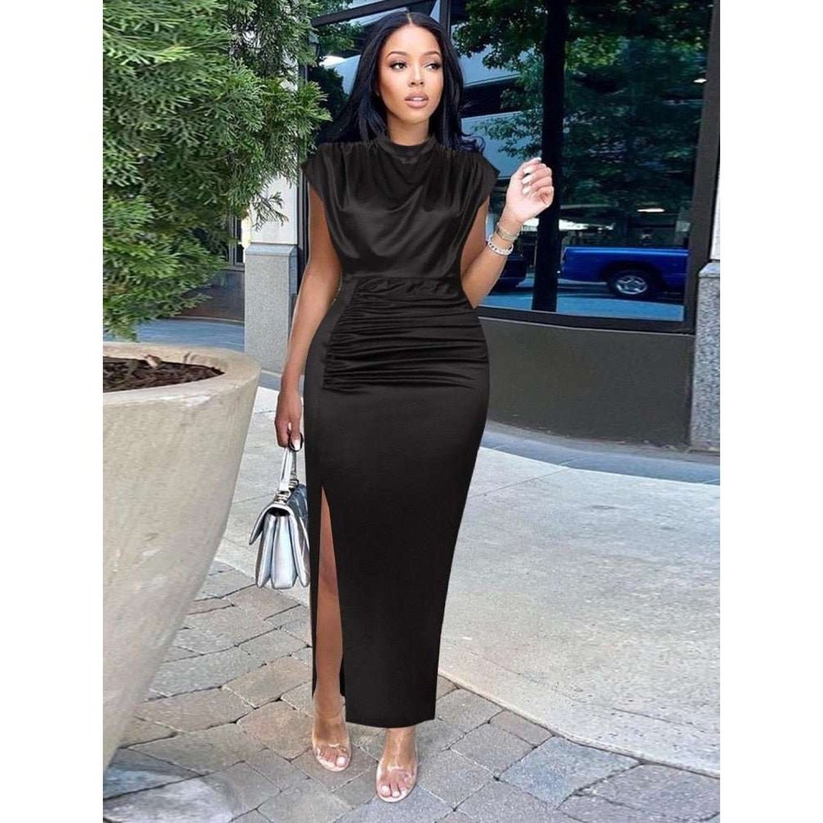 Elegant and Sleek Sleeveless Pleated Maxi Dress for Women