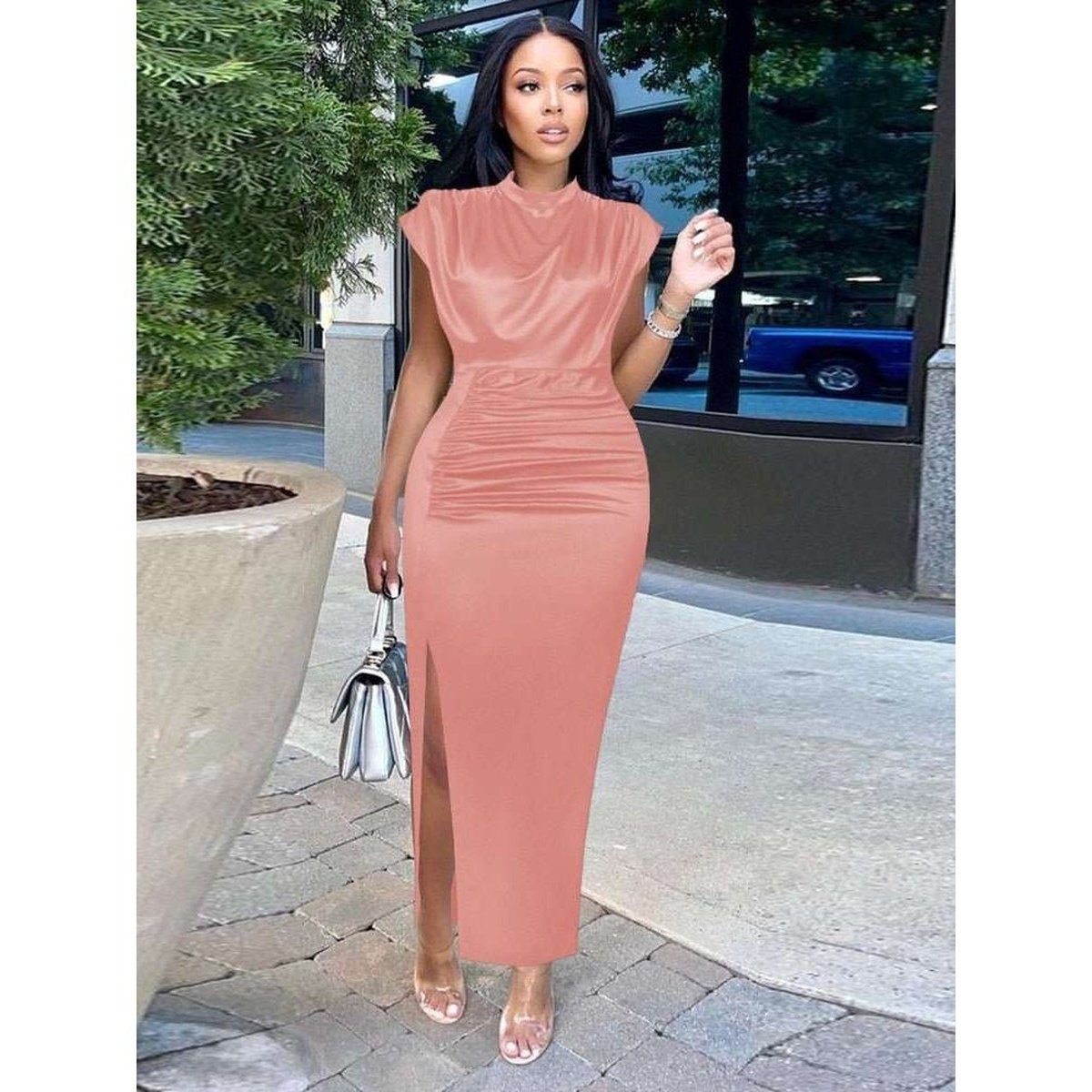 Elegant and Sleek Sleeveless Pleated Maxi Dress for Women