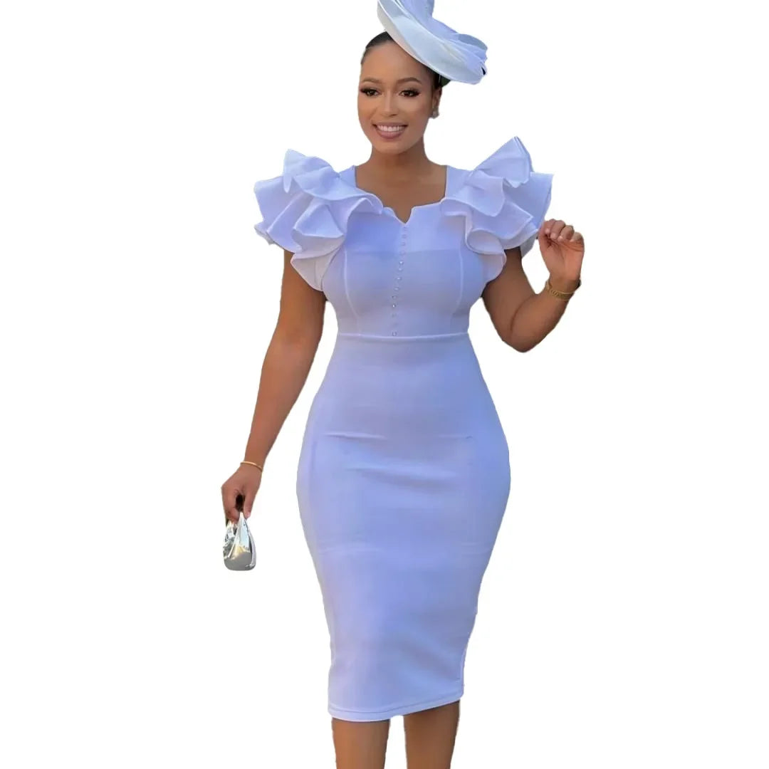 Fashionable Women's Dress Beaded Sleeveless Bodycon Evening Gown