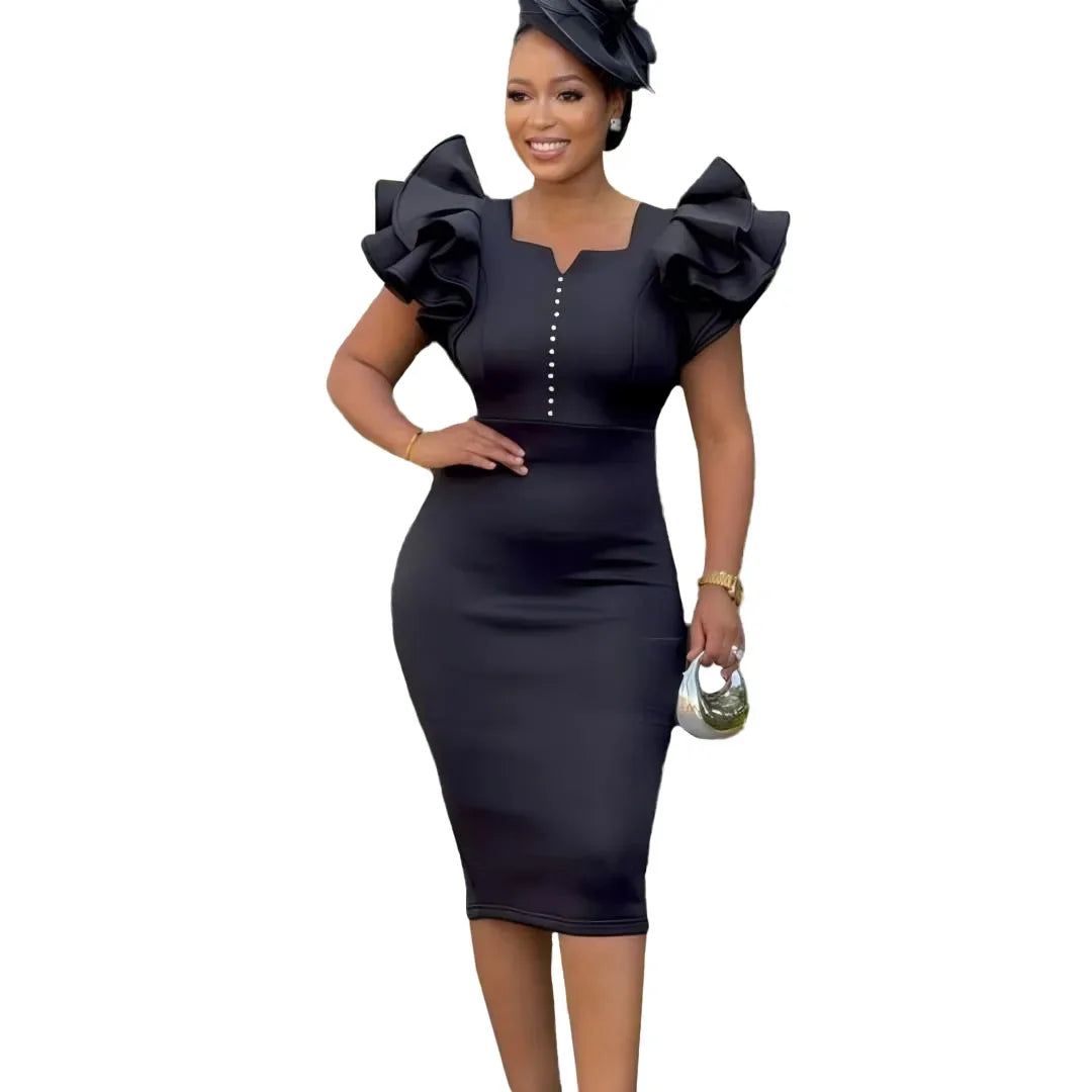 Fashionable Women's Dress Beaded Sleeveless Bodycon Evening Gown