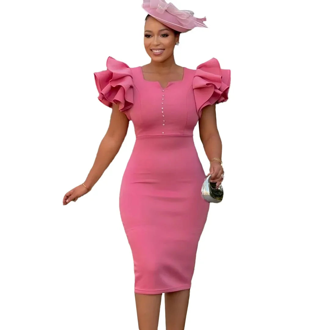 Fashionable Women's Dress Beaded Sleeveless Bodycon Evening Gown