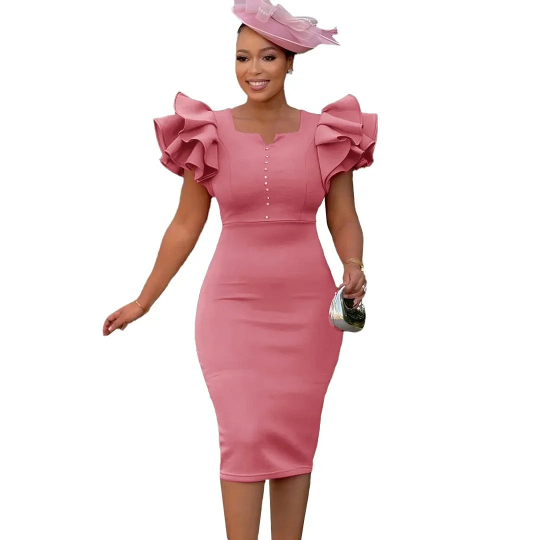 Fashionable Women's Dress Beaded Sleeveless Bodycon Evening Gown