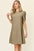 Full Size Texture Collared Neck Short Sleeve Dress