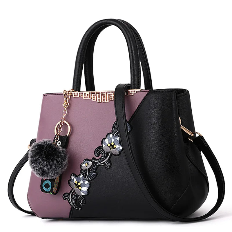 Embroidered Messenger Bags Leather Handbags Bags for Women