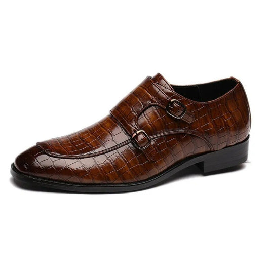 Men's Buckle Crocodile Grain Casual Wedding Party Shoes
