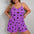 Heart Print Plus Size  Women's Pajama Set Sleeveless Crop Top & Shorts