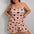 Heart Print Plus Size  Women's Pajama Set Sleeveless Crop Top & Shorts