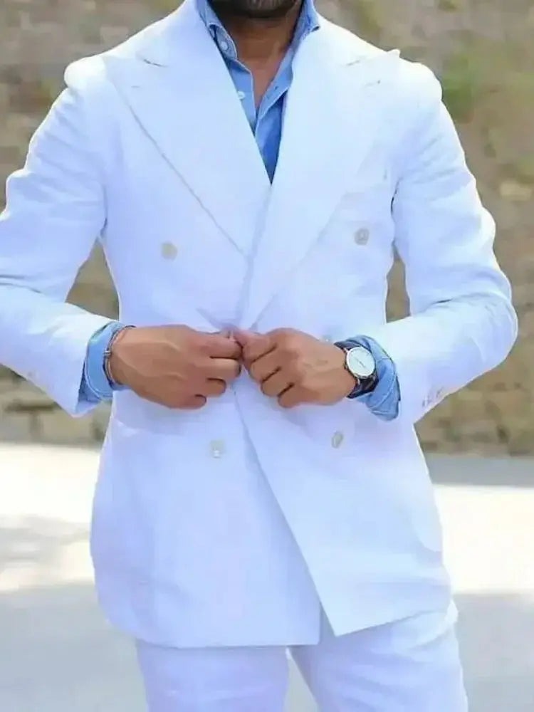 High Quality Slim Fit Formal Business Double Breasted Two-Piece Set