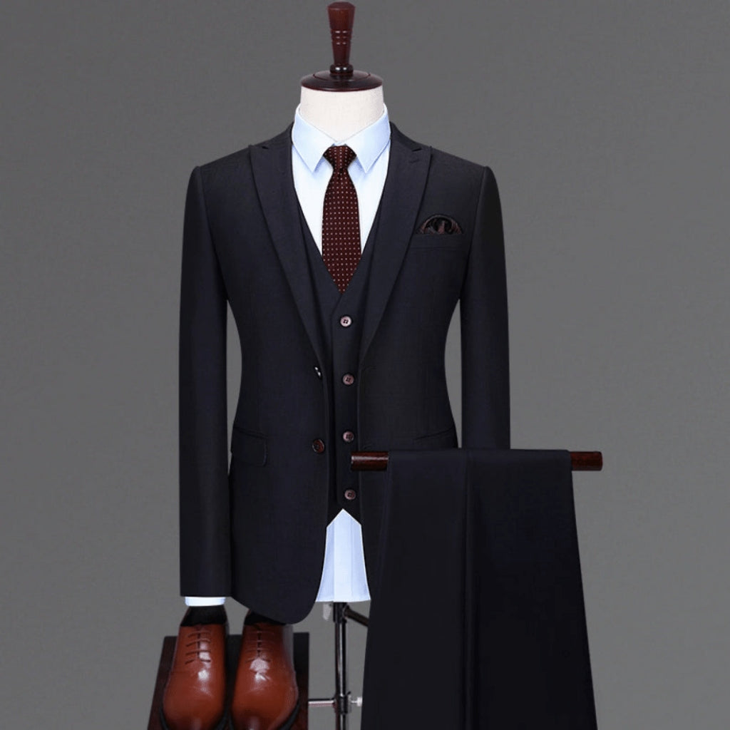 Men's Three-Piece Slim Fit Bridegroom Wedding Suit Set