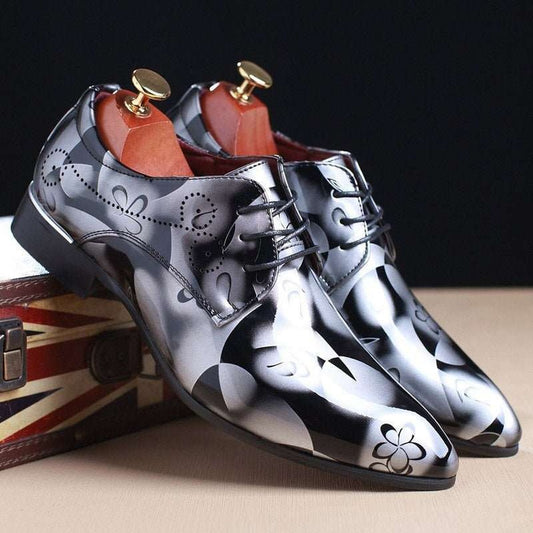 Luxury Floral Pattern Men's Dress Shoes for Groom's Wedding