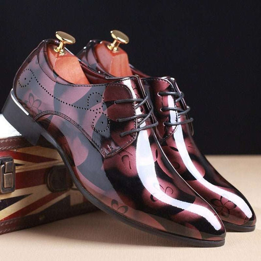 Luxury Floral Pattern Men's Dress Shoes for Groom's Wedding