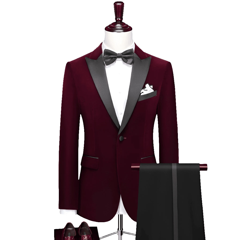 Men Velvet Gentleman Stage Suit Luxurious Casual Style for Fashion