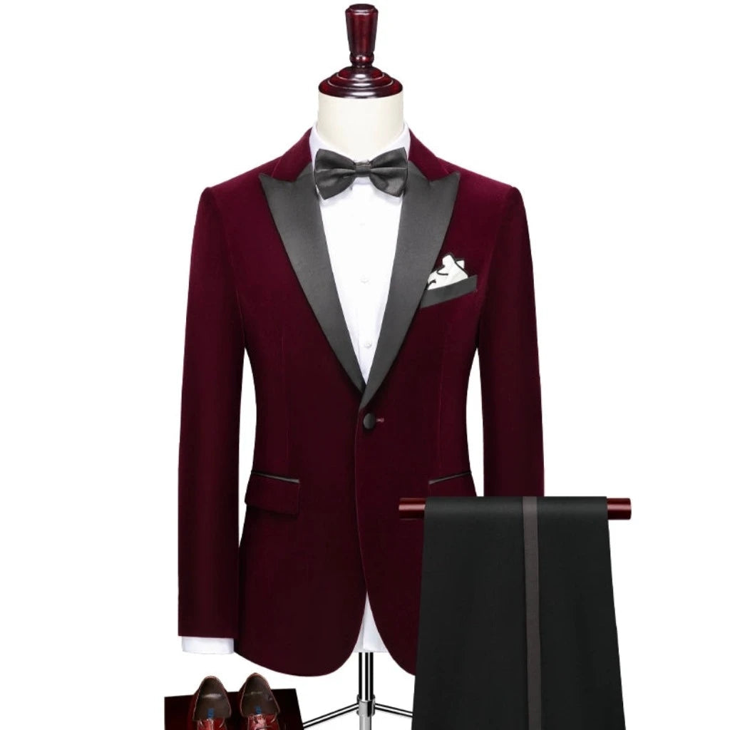 Men Velvet Gentleman Stage Suit Luxurious Casual Style for Fashion
