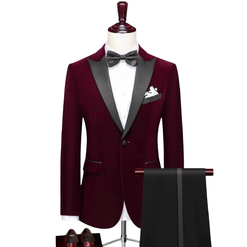 Men Velvet Gentleman Stage Suit Luxurious Casual Style for Fashion