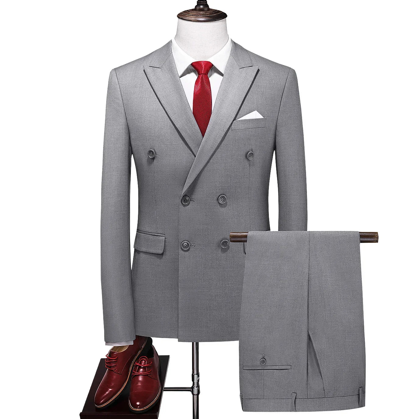 Men's Fashion Business Elegant Casual Gentleman Double Breasted  Suit